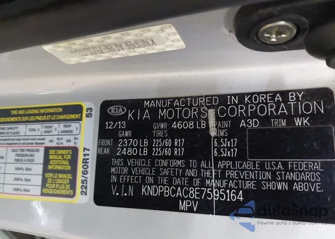 2014 Kia Sportage Lx из США, поврежденный, VIN KNDPBCAC8E7595164